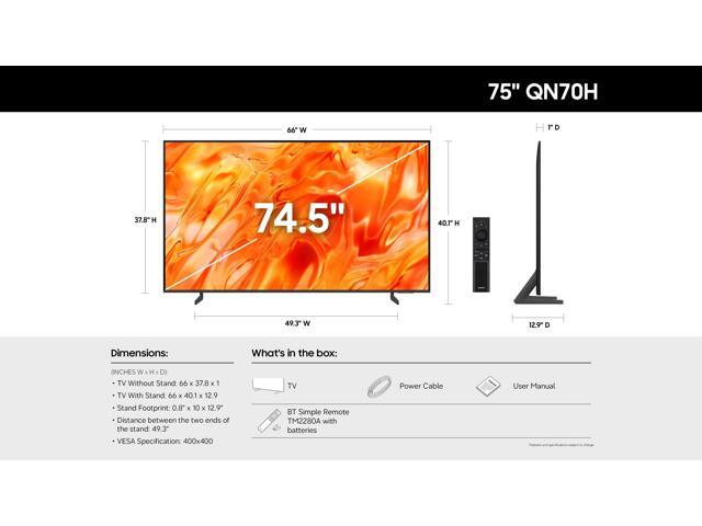 Samsung - 75” Class QN70H Series Neo QLED Mini LED 4K UHD SamsungVision AI Smart Tizen TV (2026) - image 7