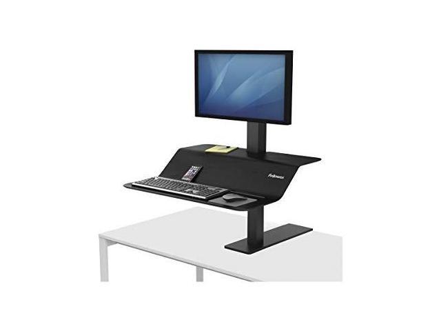 Fellowes 8080101 Lotus Ve Sit-Stand Workstation - Desk Mount For Lcd Display / Keyboard / Mouse - Wood Veneer - Black Ash