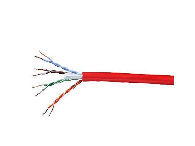 Monoprice Cat6 Ethernet Bulk Cable - 1000 Feet - Red Network Internet Cord - Solid, 550Mhz, UTP, CMP, Plenum, Pure Bare Copper Wire, 23AWG, No Logo