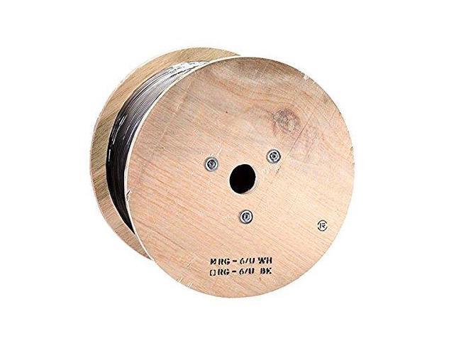 Monoprice Bulk Coaxial Cable - 1000 Feet - Black RG6 Quad Shield CL2, 18AWG 75 ohm