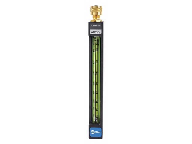 MILLER ELECTRIC 16530 Flowmeter, Argon, Carbon Dioxide, Single Stage, 1/4 in
