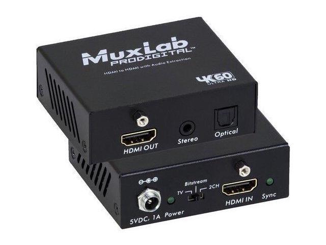 MuxLab 500436 4K/60 HDMI to HDMI Extender with Audio Extraction w/2-Yr Warranty
