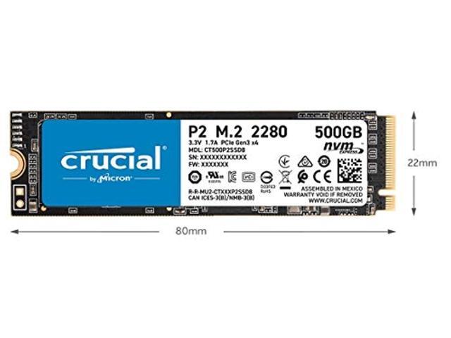 Crucial P2 1TB 3D NAND NVMe PCIe M.2 SSD Up to 2400MB/s - CT1000P2SSD8 (CT1000P2SSD8)
