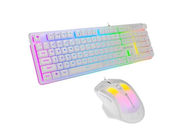 iBUYPOWER Chimera KM10 RGB Gaming Keyboard and Mouse Combo - White