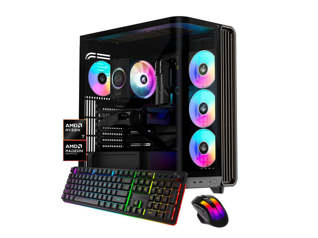 iBUYPOWER Trace Gaming PC Desktop Computer AMD Ryzen 7 9700F CPU, AMD Radeon RX