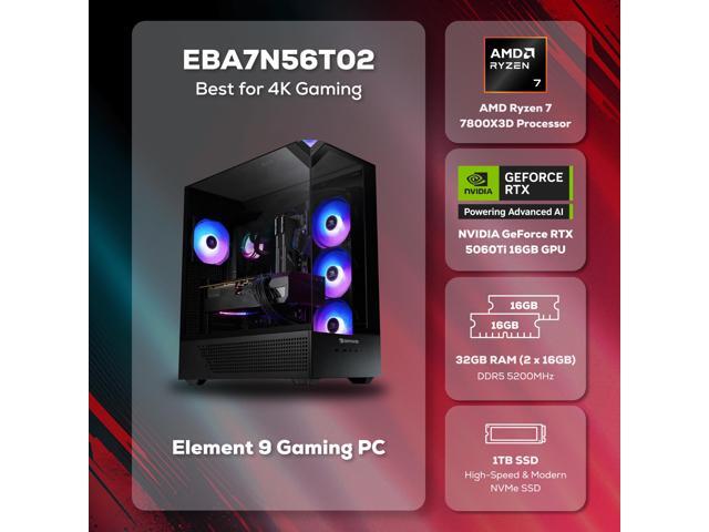 iBUYPOWER Gaming Desktop PC AMD Ryzen 7 7800X3D 32GB DDR5 1TB SSD GeForce RTX 5060 Ti