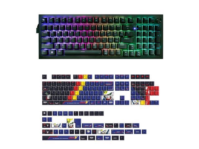 iBUYPOWER MK9 Pro RGB Mechanical Gaming Keyboard / Hotswap Linear Switches + HYTE Mobile Suit Gundam Wing Keycap Bundle