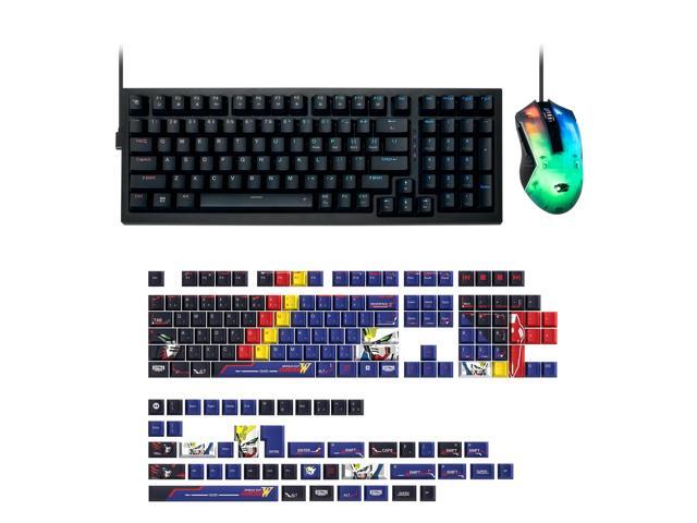 iBUYPOWER MK9 RGB Mechanical Gaming Keyboard + Chimera KM7 Mouse + HYTE Mobile Suit Gundam Wing Keycap Bundle