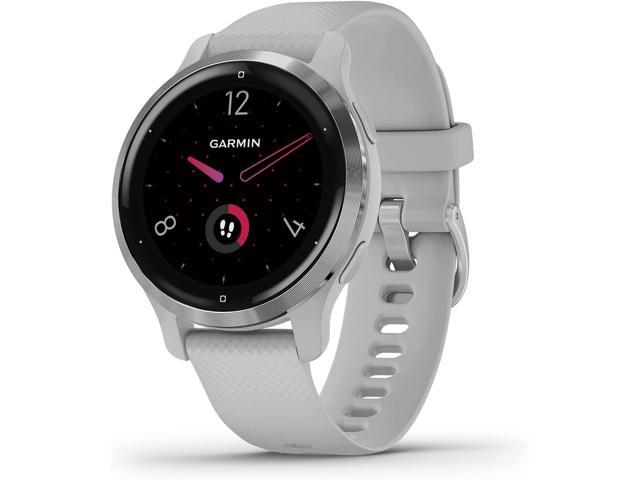 Garmin Venu 2S, Smaller-Sized GPS Smartwatch with Advanced Health Monitoring and Fitness Features, Silver Bezel with Light Gray Case and Silicone.