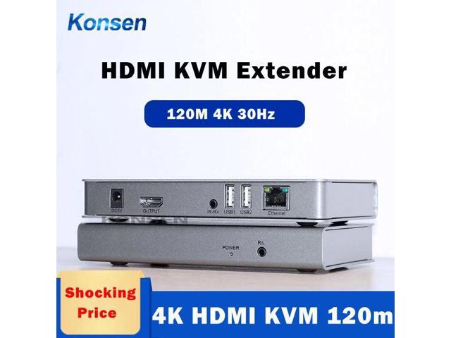 4K 120M HDMI KVM Extender over Rj45 Ethernet Cat5/6 Cable HDMI Extender Support USB Mouse Keyboard HDMI USB KVM for PC Laptop