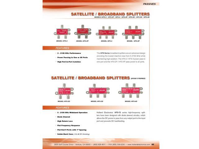 3-Way HD RF Cable TV 2150 Mhz Splitter