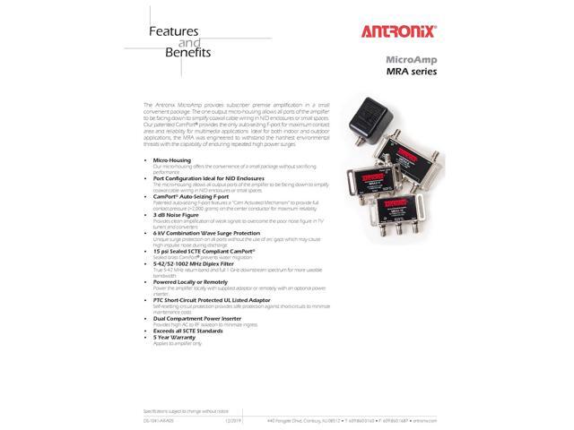 Antronix AMP MRA4-8/AC Broadband Cable TV Signal Booster With Power Supply