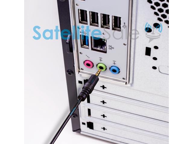 SatelliteSale Auxiliary 3.5mm Audio Jack Male to Male Digital Stereo Aux Cable Universal Wire PVC Black Cord 30 feet