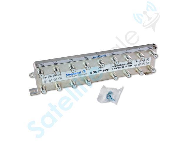 Amphenol Digital High-Performance 16-Way Coaxial Splitter BDS1216FV Kit (5-1218 Mhz / EMI -130dB) by SatelliteSale