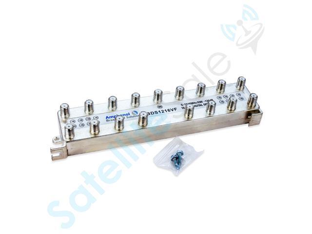 Amphenol Digital High-Performance 16-Way Coaxial Splitter BDS1216FV Kit (5-1218 Mhz / EMI -130dB) by SatelliteSale