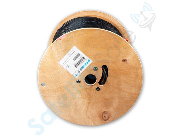 SatelliteSale RG6 Trishield 77% Coaxial Cable with Messenger Wire PVC Black 1000 feet