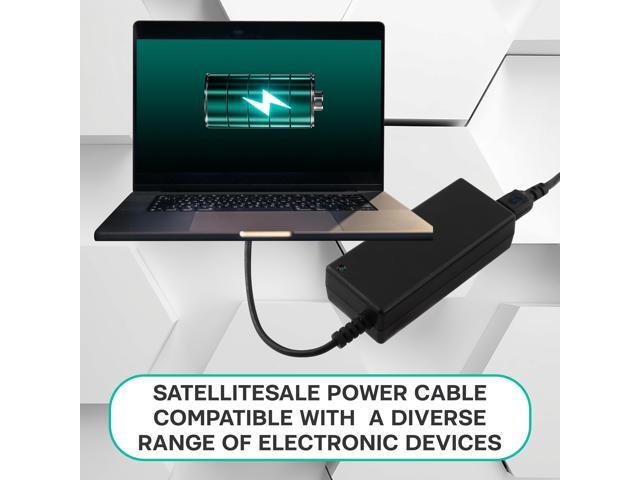 SatelliteSale 18AWG 2-Prong to Square/Round Connector AC Universal Replacement Power Cable Universal Wire PVC Black Cord 15 feet