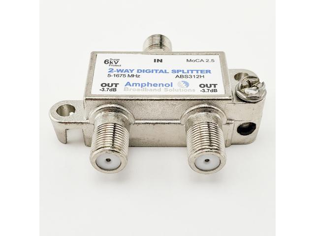 Amphenol 2-Way Digital Coaxial Splitter MoCA 2.5 ABS312H