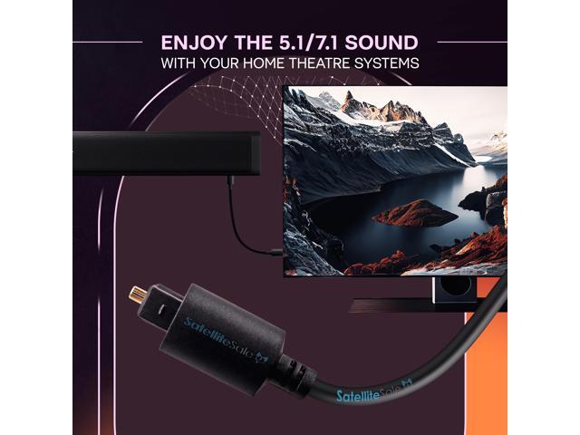 SatelliteSale Digital Toslink SPDIF Audio Optical Fiber Cable PVC Black Cord (6 feet)