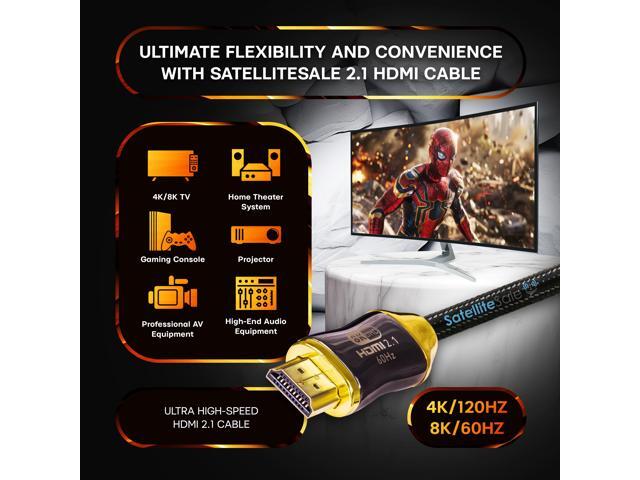 SatelliteSale Digital Ultra High Speed HDMI 2.1 Cable for Home Theater and Office 4K/120Hz 8K/60Hz 48Gbps Universal Wire Black Cotton Cord 3 feet - image 2