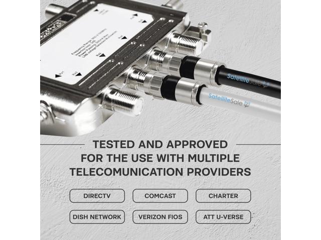 SatelliteSale Digital 75Ohm RG-6/U Coaxial Cable with F-Type Connector Indoor/Outdoor Universal Wire White Cord 100 feet - image 3
