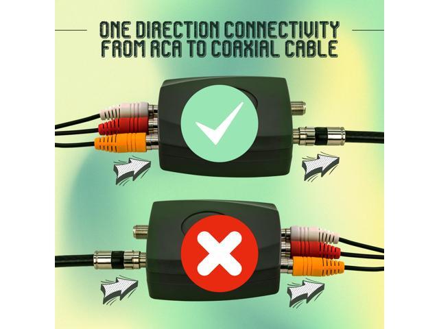 SatelliteSale RF Modulator RCA Composite to RF Coaxial Converter Includes AV RCA Cable and Power Cable