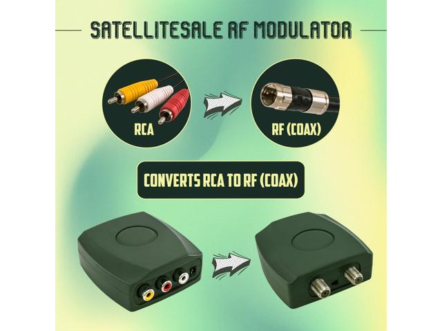 SatelliteSale RF Modulator RCA Composite to RF Coaxial Converter Includes AV RCA Cable and Power Cable