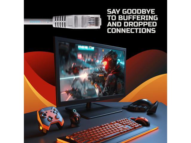 SatelliteSale RJ45 Cat-5e Network Ethernet UTP 4 Path Internet Cable 100 MHz 1000 Mbps Universal Wire Gray Cord 25 feet