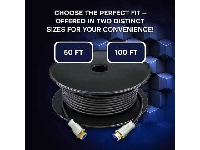 SatelliteSale Digital High-Speed HDMI 2.0 Fiber Optic Cable 4K/60Hz 18Gbps Black 2160p Universal Wire PVC Cord for TVs Gaming Consoles 100 feet - image 6