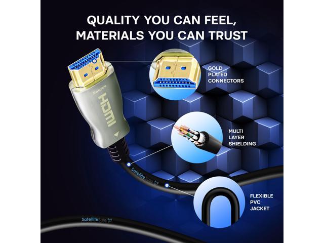 SatelliteSale Digital High-Speed HDMI 2.0 Fiber Optic Cable 4K/60Hz 18Gbps Black 2160p Universal Wire PVC Cord for TVs Gaming Consoles 100 feet - image 3