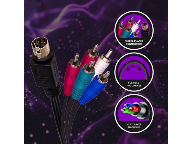 SatelliteSale Audio Video 10 Pin Component DirecTV Replacement Cable Universal Wire PVC Black Cord 6 feet - image 6