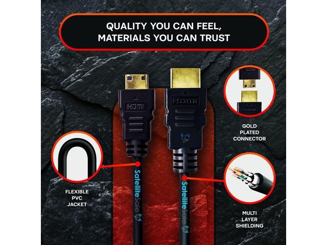 SatelliteSale Digital 1.4 Mini HDMI to HDMI 4K Cable Universal Wire PVC Black Cord 15 feet - image 5