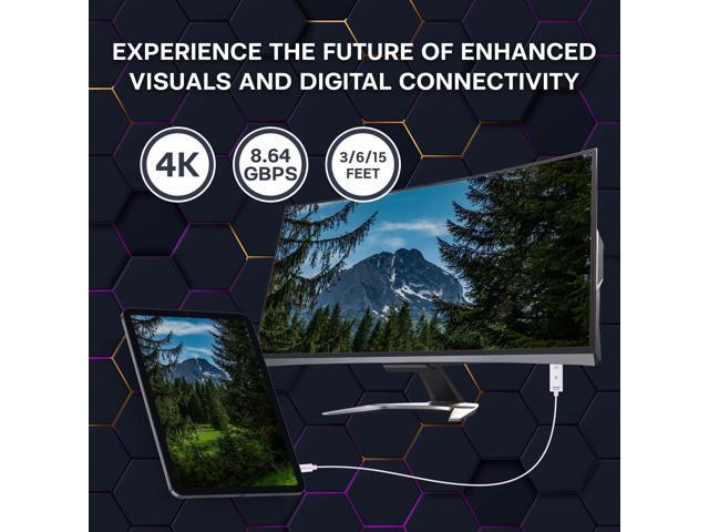 SatelliteSale Uni-Directional Mini DisplayPort to HDMI Cable Male to Male (4K/30Hz, 8.64Gbps) PVC White Cord (15 feet)