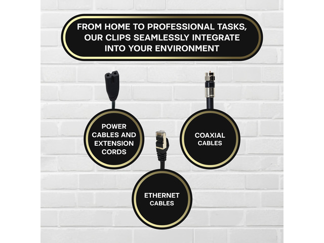 SatelliteSale Single Screw Black Clips for Ethernet Internet Telephone Cable TV Wire Cable Management 100 Pcs