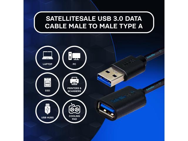 SatelliteSale USB 3.0 Extension Cable A Male to A Female for Data Transfer (6 Feet)