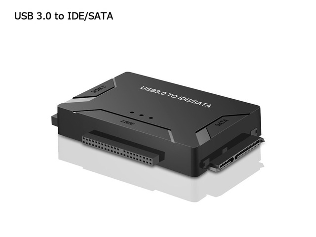 USB 3.0 to SATA/IDE Adapter with Universal 2.5'/3.5' Hard Drive Disk Converter IDE to USB Adapter 5V/2A Power Supply and USB 3.0 Cable for HDD/SSD...