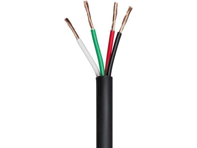 Monoprice Nimbus Series 18 Gauge AWG 4 Conductor CMP-Rated Speaker Wire / Cable - 100ft UL Plenum Rated, 100% Pure Bare Copper With Color Coded...