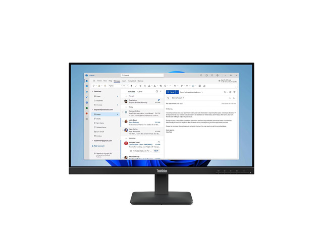 Lenovo ThinkVision S24-4e 23.8' Monitor (1920x1080) 1HDMI 1VGA 250Nit 100Hz 4ms