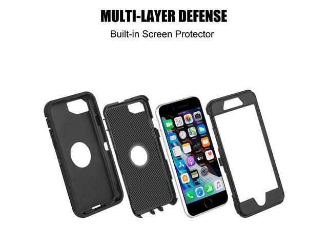 AICase for iPhone SE 2020 Case, Drop Protection Full Body Rugged Heavy Duty Case Built-in Screen Protector, Shockproof/Drop/Dust Proof 3-Layer...
