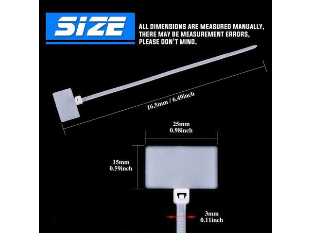 Glarks 200-Pieces 6 Inch Nylon Cable Marker Ties Self-locking Cord Tags Write on Ethernet Label Wire Straps with 3 Marker Pens and 288Pcs White...