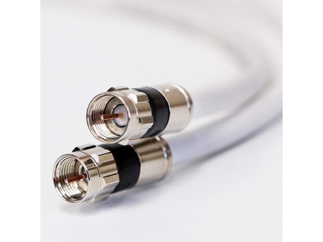 PHAT SATELLITE 50ft White RG6 Made in USA Digital Coaxial Cable Shielded PVC Jacket UL ETL RoHS 75 Ohm RG-6 Audio Video Coax Wire Professional...