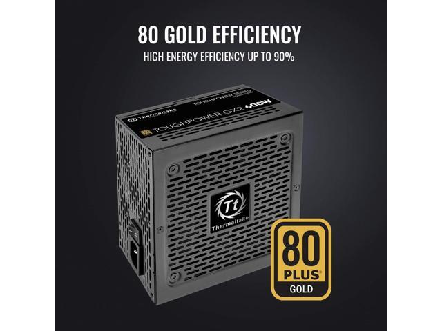 Thermaltake Toughpower GX2 80+ Gold 600W SLI/Crossfire Ready Continuous Power ATX 12V V2.4/EPS V2.92 Non Modular Power Supply 5 Year...