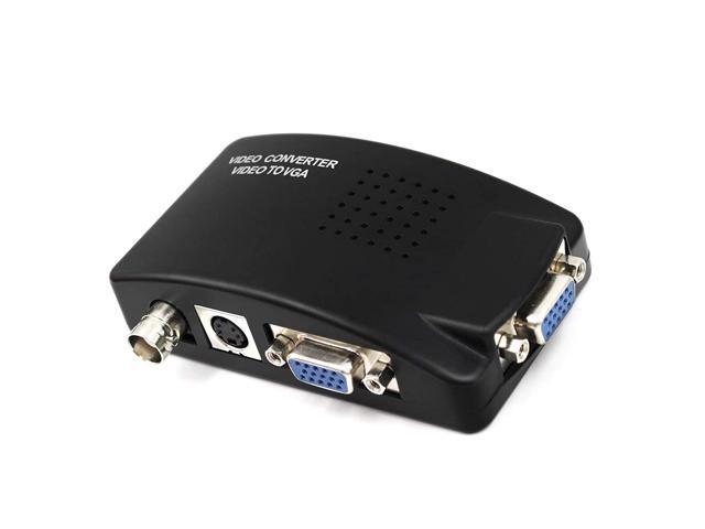 Portable BNC to VGA Video Converter Composite S-Video Input to PC VGA Out Adapter Digital Switch Box for PC MACTV Camera DVD DVR