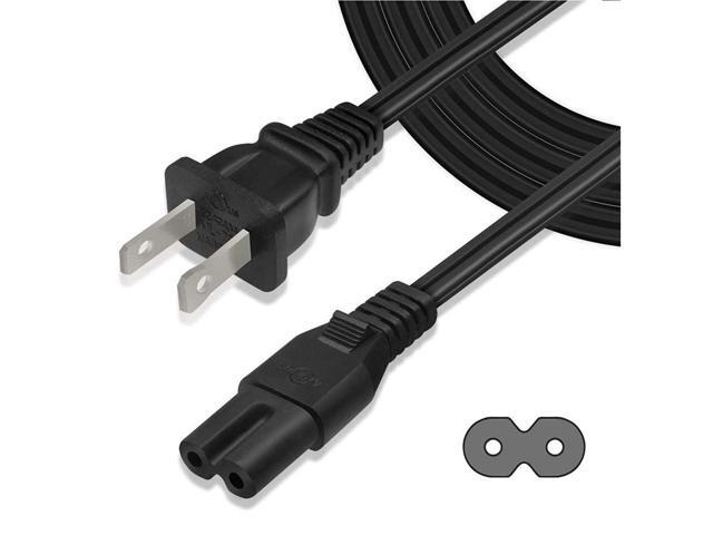 BRENDAZ 2 Prong 2 Slot AC Power Cord Cable for TV LCD Screen Compatible with TCL Roku Smart HDTV (10-FEET)