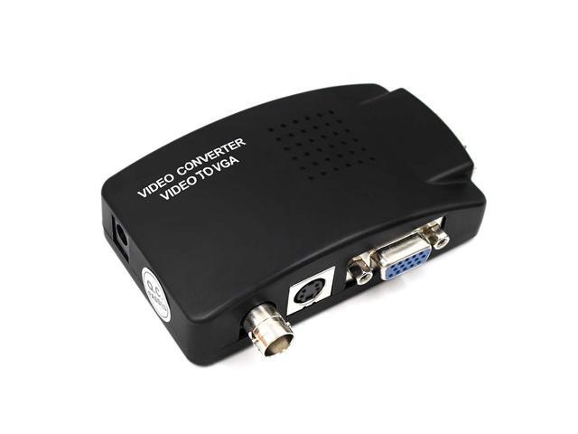 Portable BNC to VGA Video Converter Composite S-Video Input to PC VGA Out Adapter Digital Switch Box for PC MACTV Camera DVD DVR