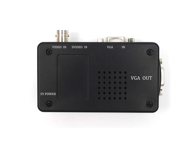Portable BNC to VGA Video Converter Composite S-Video Input to PC VGA Out Adapter Digital Switch Box for PC MACTV Camera DVD DVR