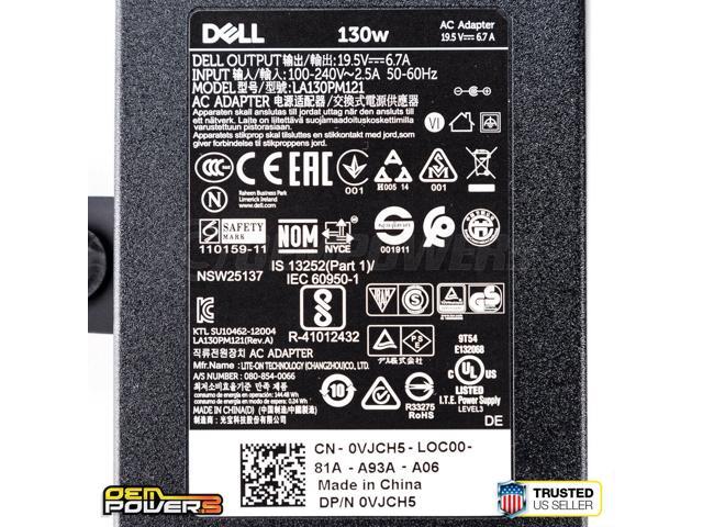 Genuine DELL Inspiron 15 5576 5577 Gaming P57F 130W Power Adapter Laptop Charger