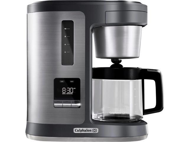 calphalon special brew 10-cup coffee maker, dark stainless steel