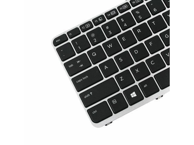 US Laptop Keyboard Backlit with Silver Frame for HP Elitebook Folio 1020 G1