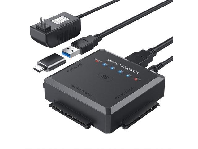 Zell Sata/Ide To Usb 3.0 Adapter, Hard Drive Reader Adapter Ultra Recovery Converter For 2.5' 3.5' Hdd/Ssd, Usb To Sata/Ide One Touch Clone With.
